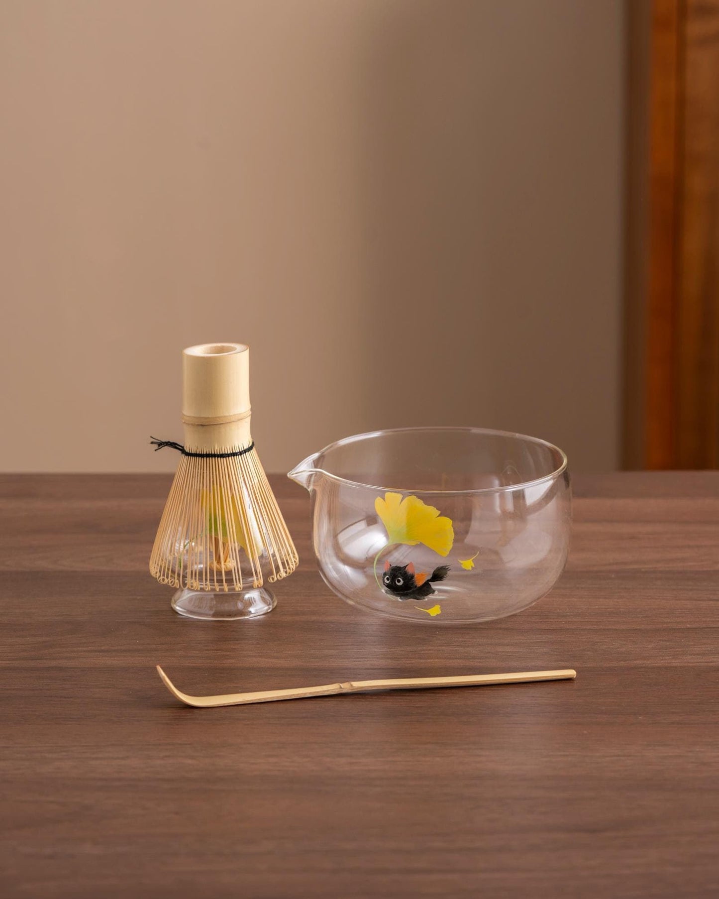 Cute Cat Glass Matcha Bowl