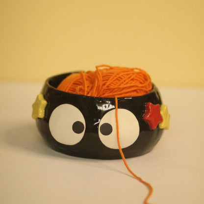 Handmade Unique Soot Ceramic Yarn Bowl