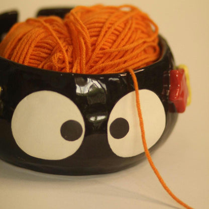 Handmade Unique Soot Ceramic Yarn Bowl