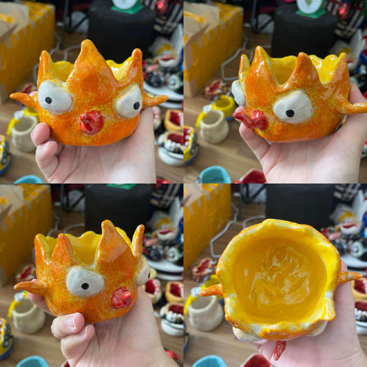 Handmade Fire Monster Ceramic Bowl