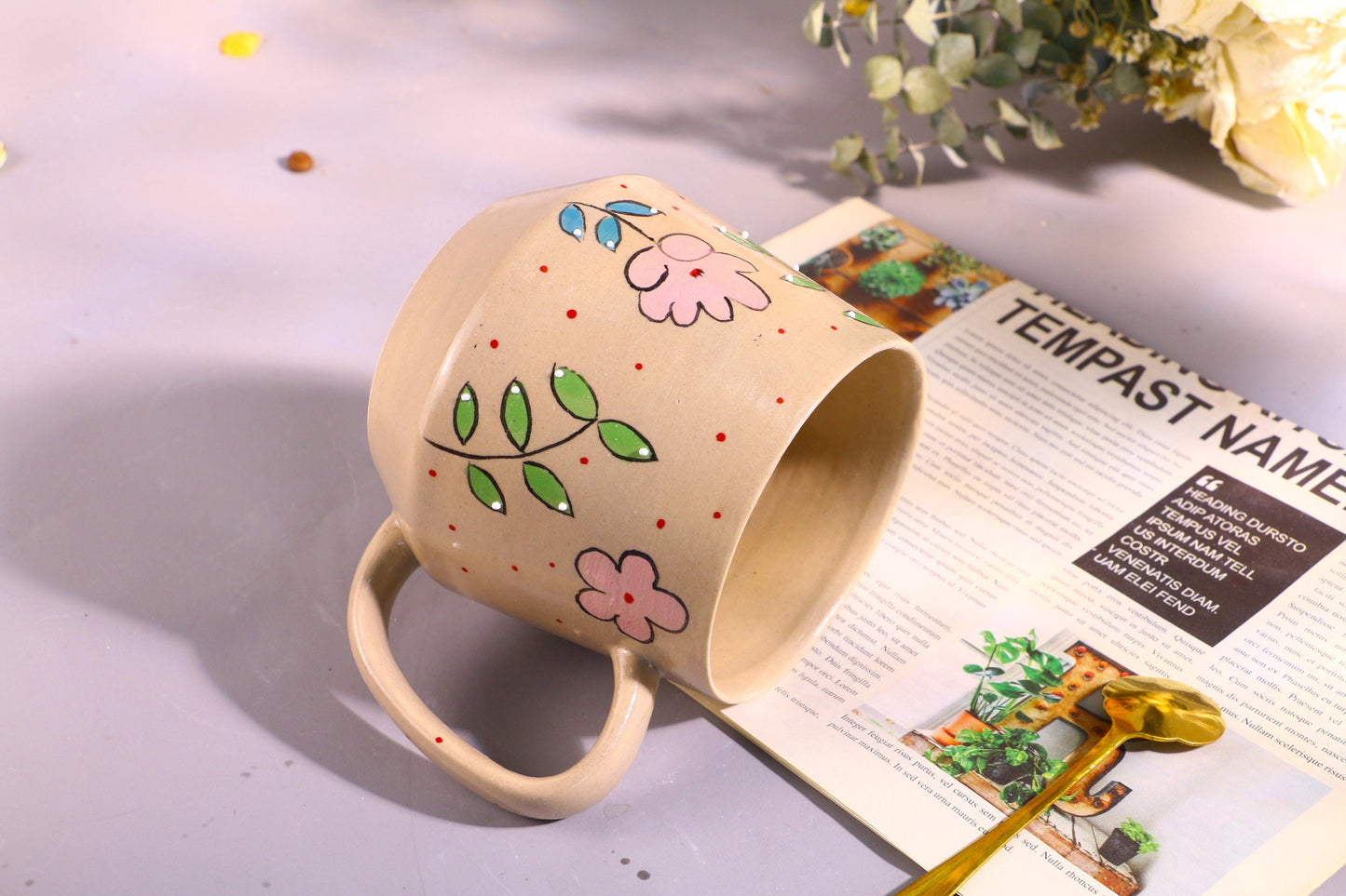 Personalized Flower Ceramic Mug