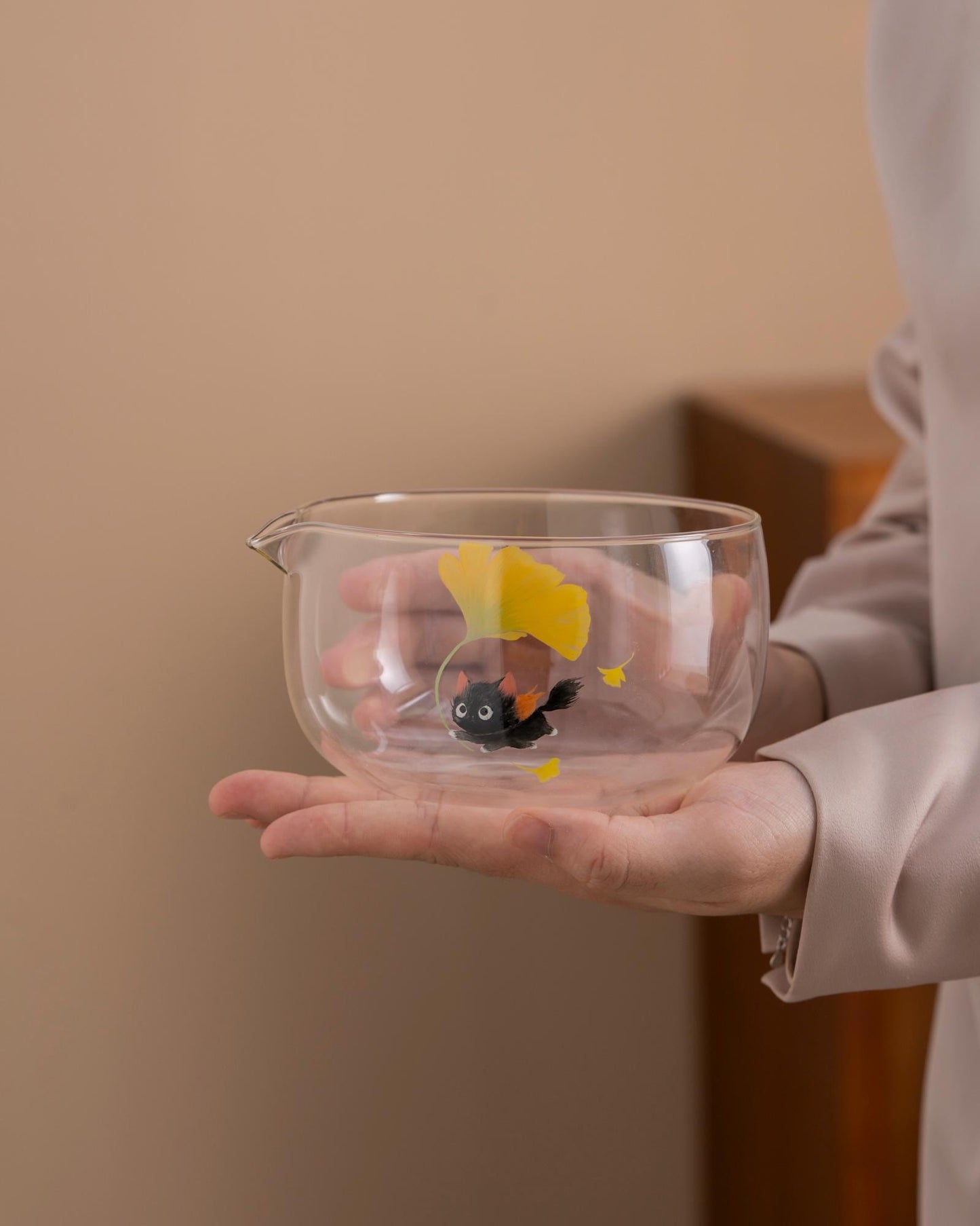 Cute Cat Glass Matcha Bowl