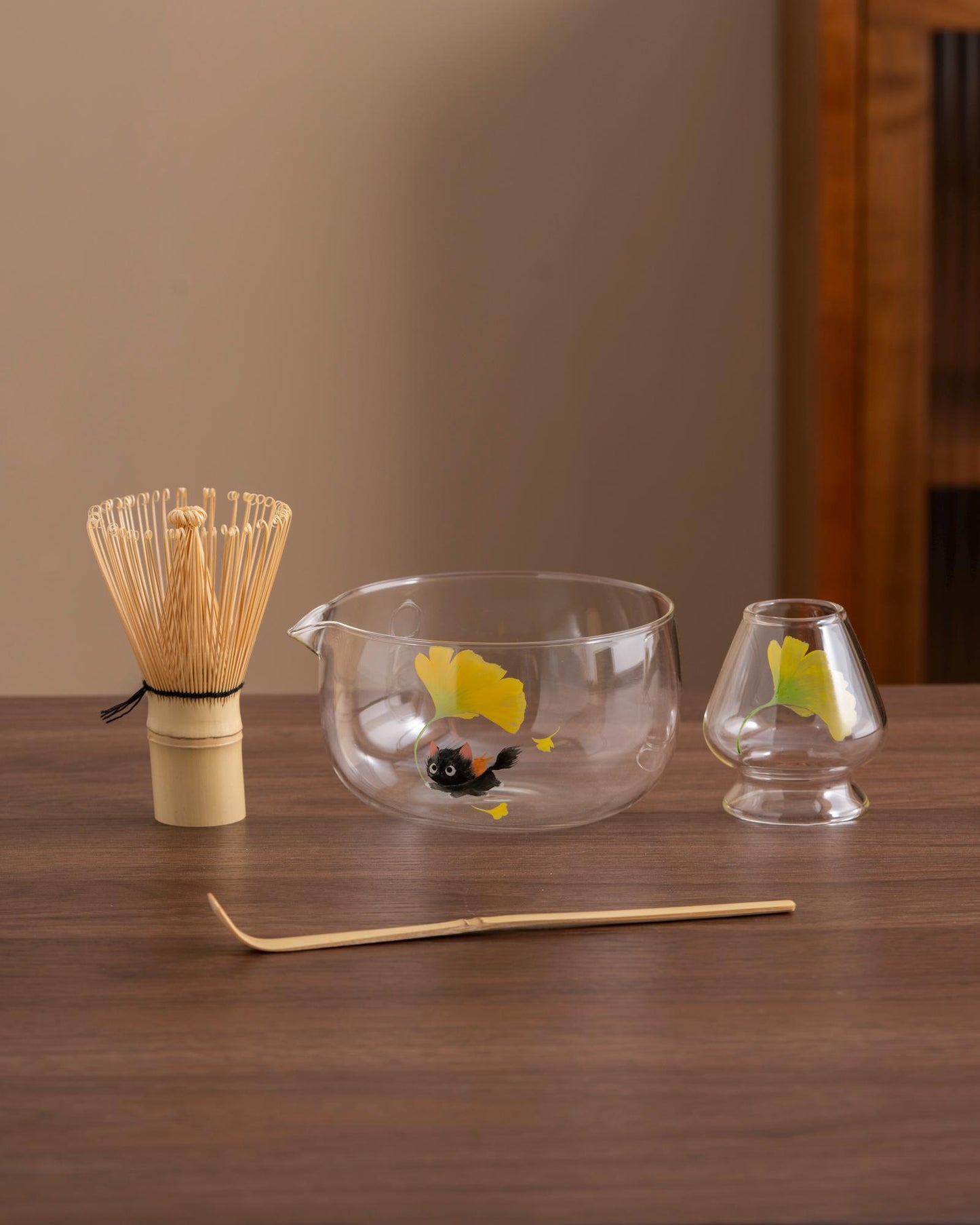 Cute Cat Glass Matcha Bowl