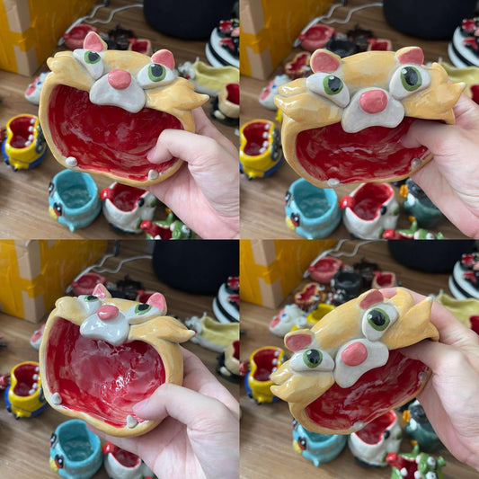 Handmade Quirky Cat Ceramic Bowl 2