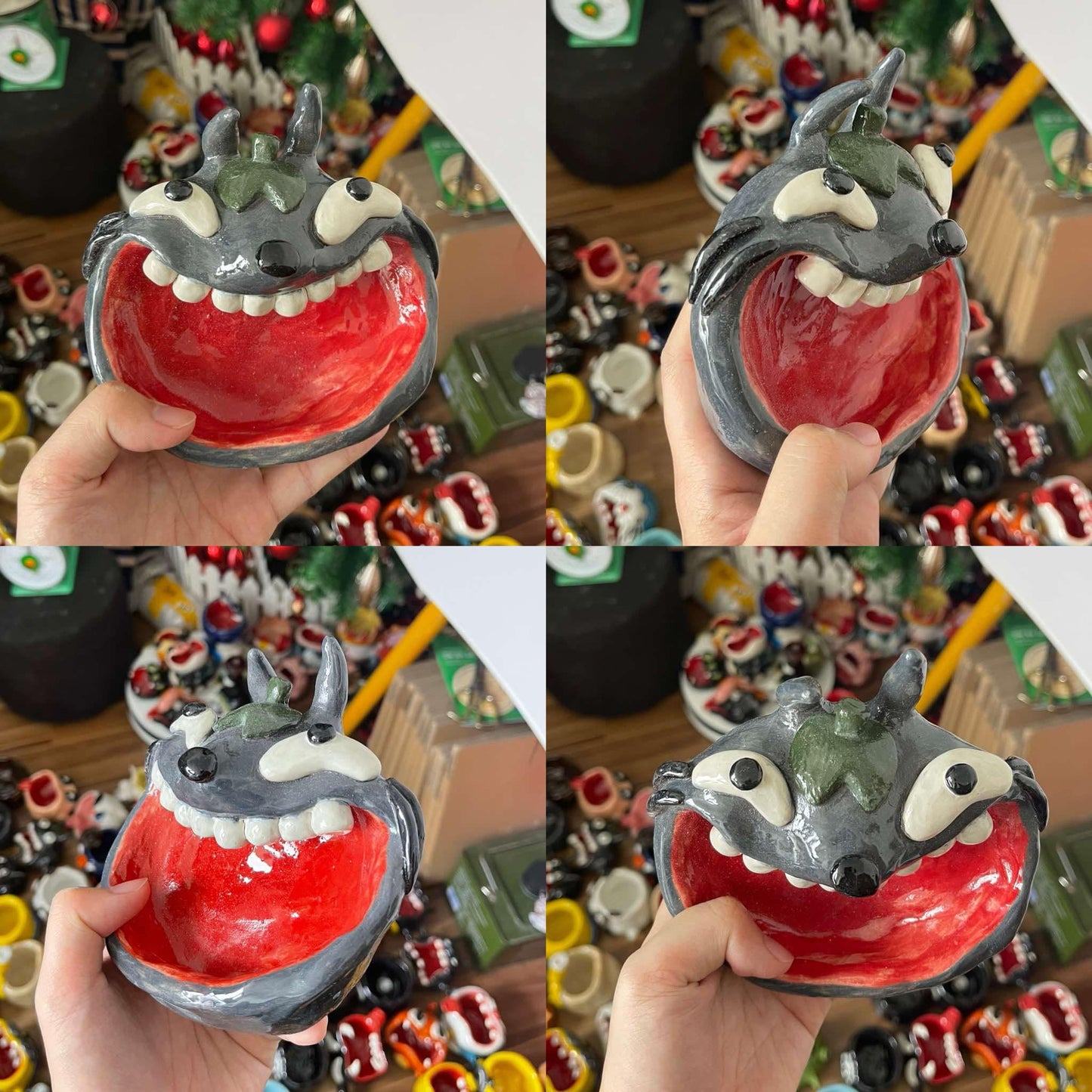 Quirky Black Totoro Ceramic Bowl
